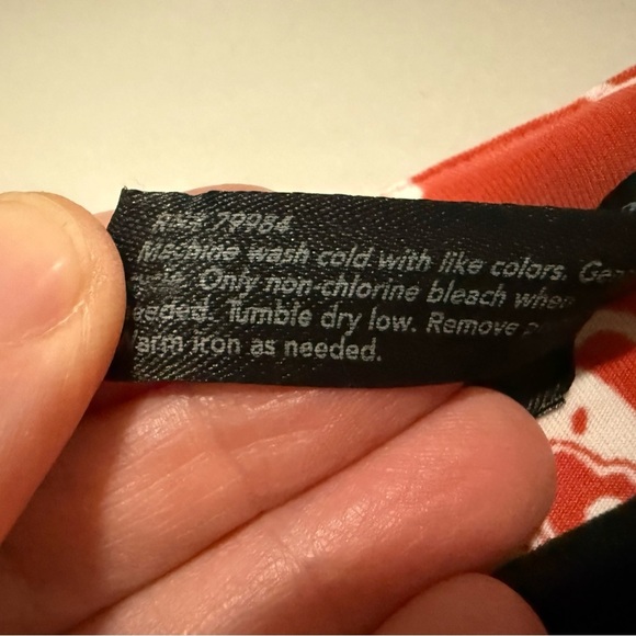 Soma Orange Medallion Print Soft Jersey Twist Short Bra Dress Size Large - Picture 6 of 6